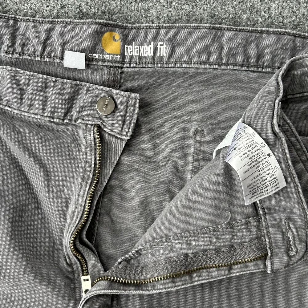 Carhartt Chino Shorts Mens 40 Gray Relaxed Fit Canvas Work Utility 9‎ Inseam